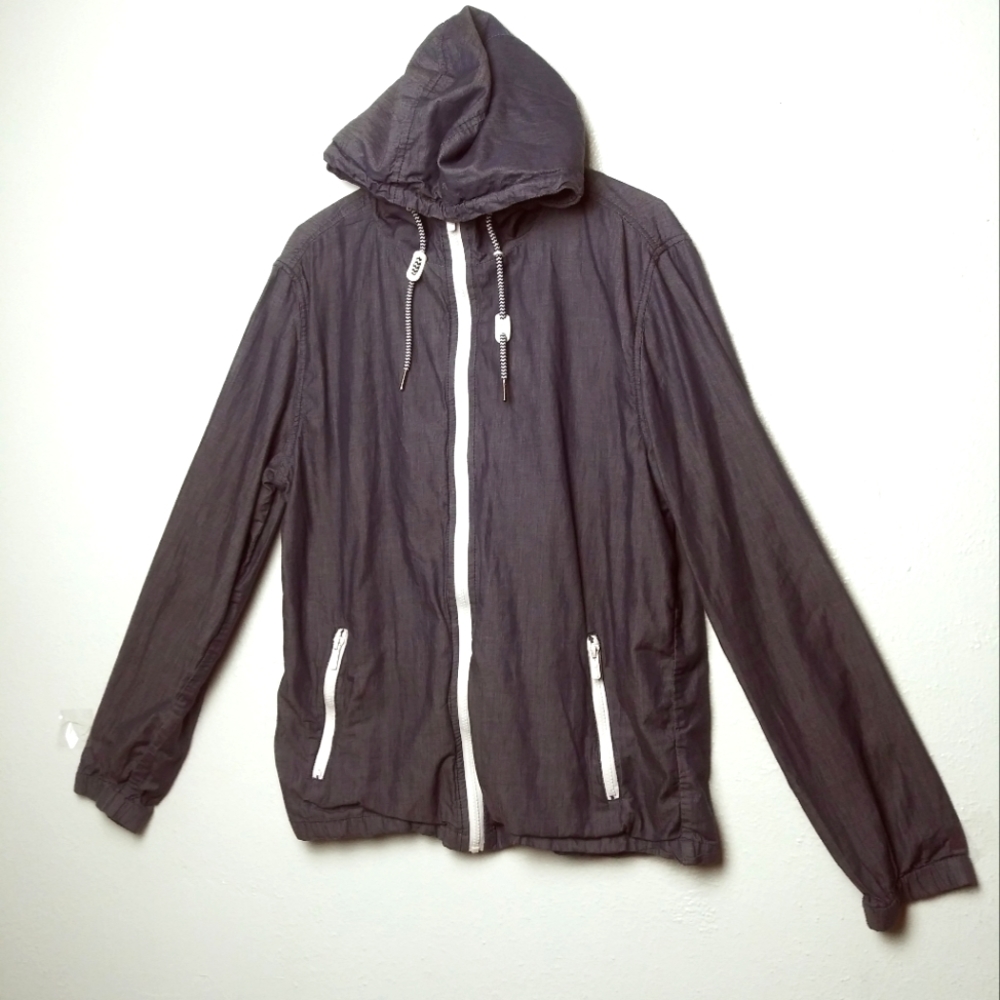 Jeans By Buffalo Albany Windbreaker Hoodie Jacket Men's Size M Navy